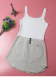 Two Tone Dress with Tank Top and Short Skirt